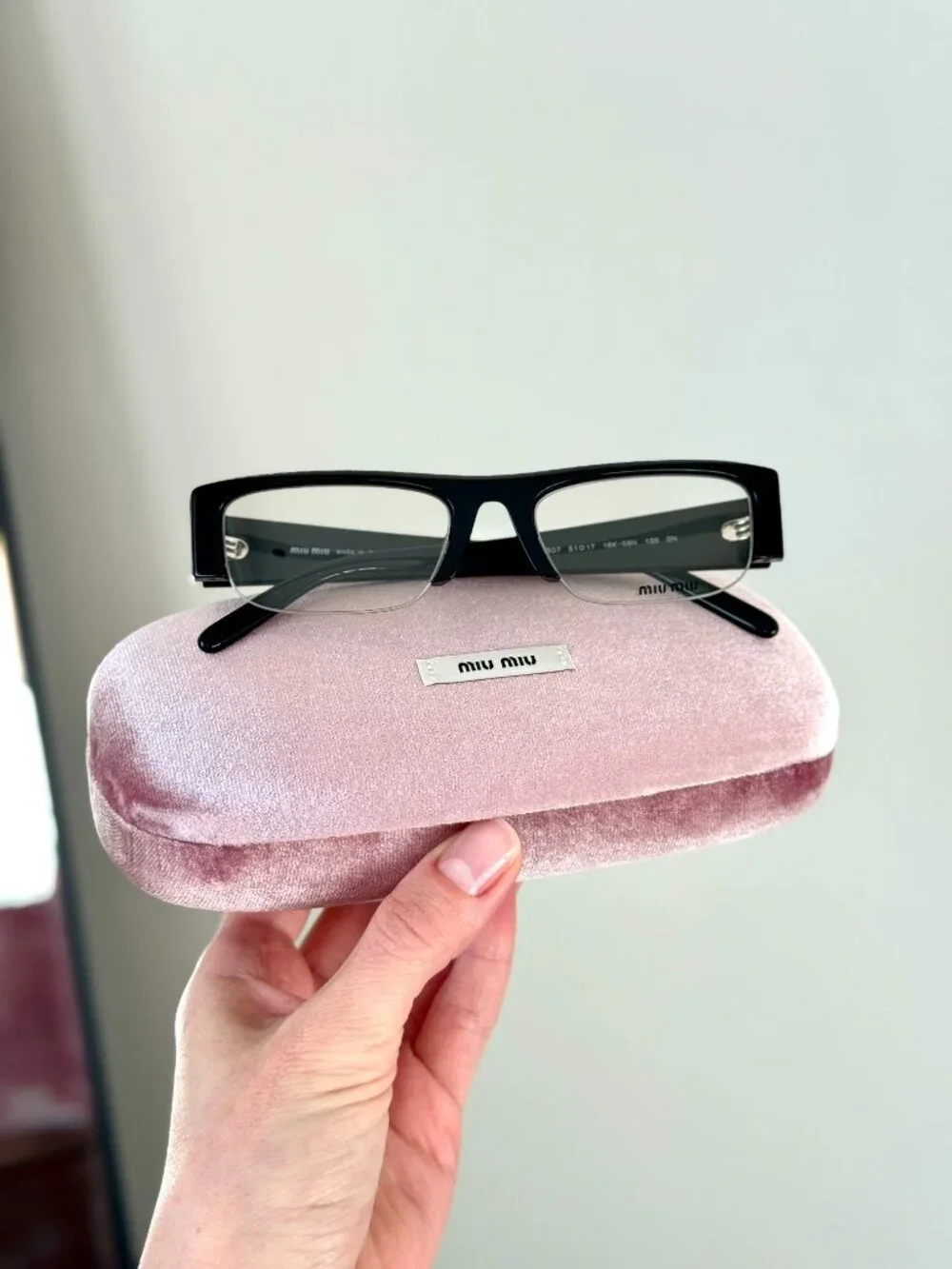 Miu Miu Women Eyeglasses Black Rectangle MUB07S 16K08N NEW AUTHENTIC